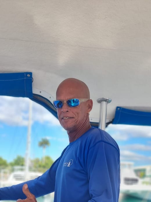 Captain Chad on board Calabaza