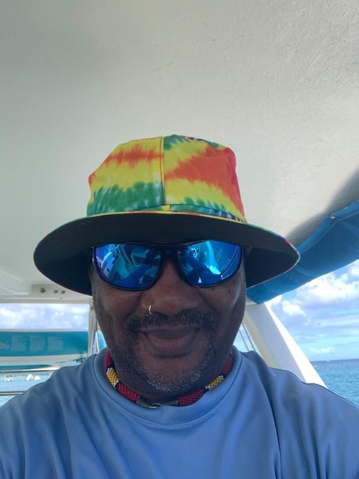 Captain Sam on board Calabaza